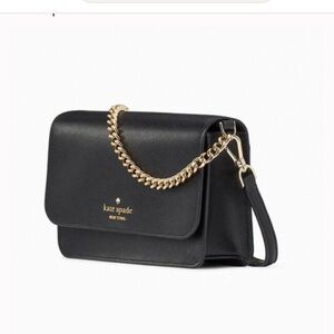 Kate Spade Black Crossbody Bag with Gold Chain